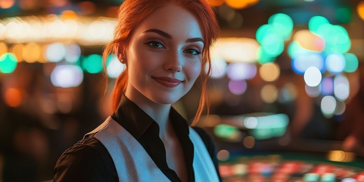 Interface pemain Three Card Poker dengan chat real-time dan statistik sesi